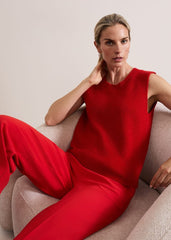 Daniella Mohair Knitted Tank - Red