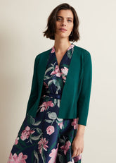 Salma Flare Hem Knitted Jacket - Green