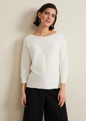 Nellie Ripple Stitch Jumper - Ivory
