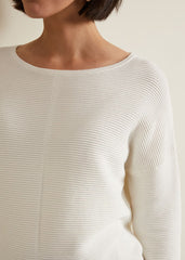 Nellie Ripple Stitch Jumper - Ivory