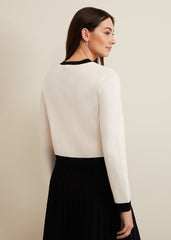 Libby Knit Jacket - Black/Ivory