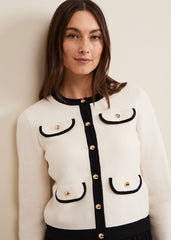 Libby Knit Jacket - Black/Ivory