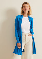 Louise Linen Longline Cardigan - Blue