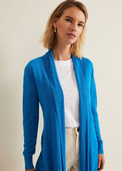 Louise Linen Longline Cardigan - Blue