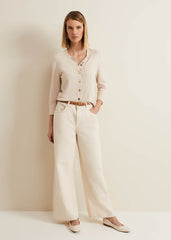 Robin Button Through Cardigan - Stone