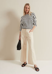 Women's Monochrome Stripe Knit Jumper - Black/Ivory