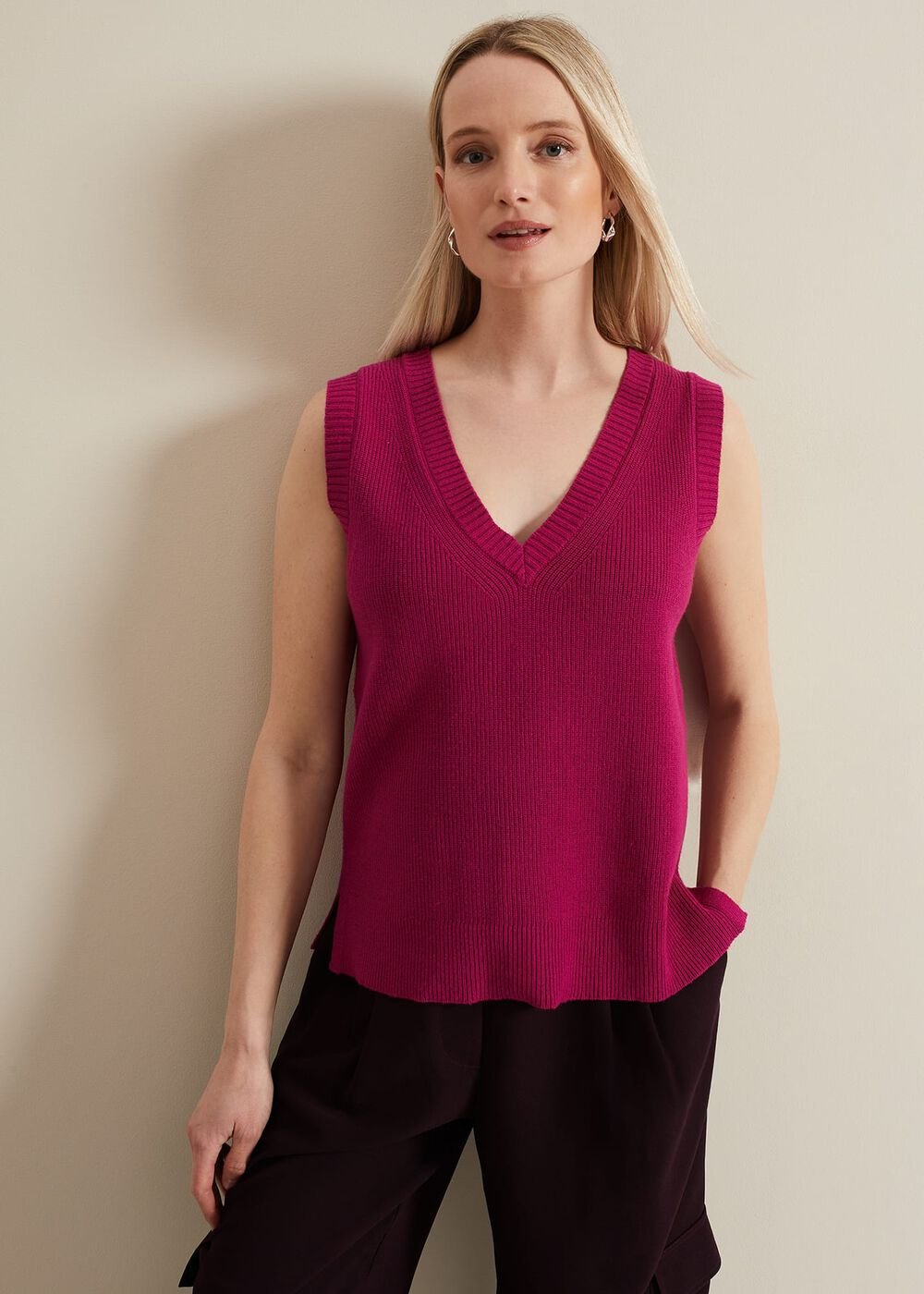 Marianna V Neck Tank - Purple