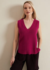 Marianna V Neck Tank - Purple