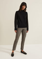 Ella Black Woven Sleeve Jumper - Black