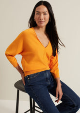 Gina V Neck Batwing Jumper - Orange