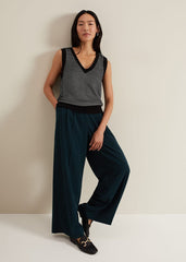 Zoe Tweed Knit Black Tank - Black/Ivory