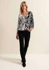 Ava Floral Print Colour Block Jumper - Multi-Coloured
