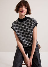 Tiffany Lurex Tank - Black/Ivory