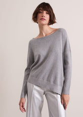 Sofia Silver Lurex Asymetric Jumper - Silver