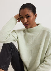 Jordan Alpaca Funnel Neck Jumper - Green