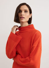 Blaire Fluted Sleeve Knit Jumper - Orange