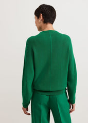 Jess Textured Funnel Neck Jumper - Green