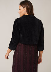 Fay Fluffy Bolero - Black