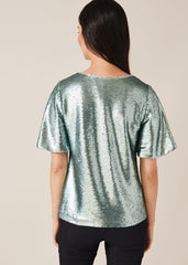 Adara Sequin Blouse - Mint