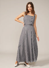 Gingham Cami Top - Navy/White