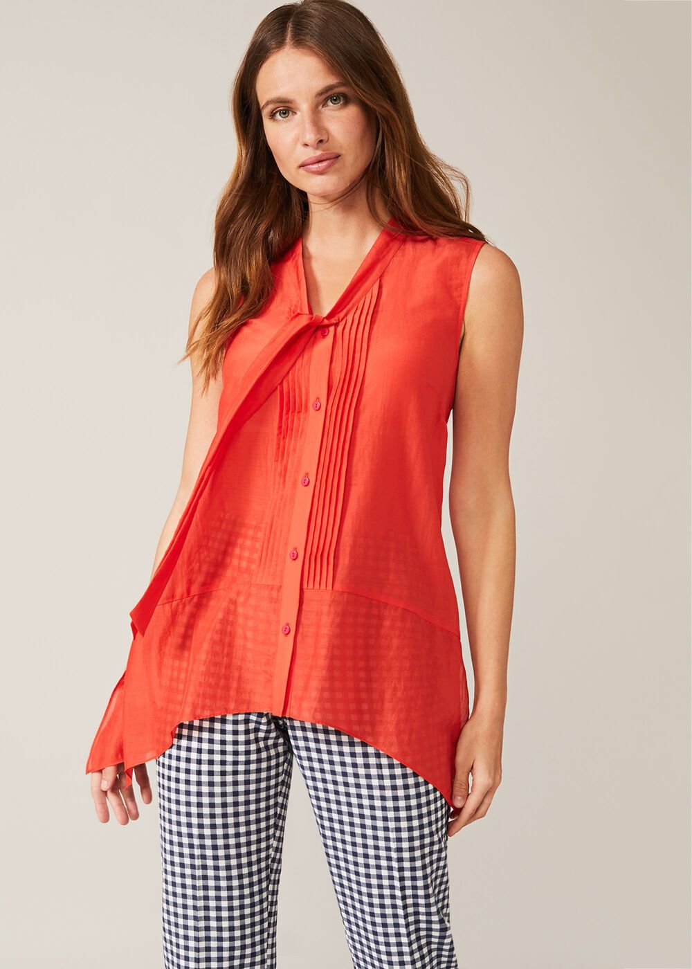 Ysanne Silk Blend Blouse - Cucumber Rose