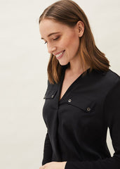 Neave Button Tunic - Black