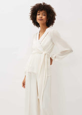 Florentine Semi-Sheer Wrap Top - Buttermilk