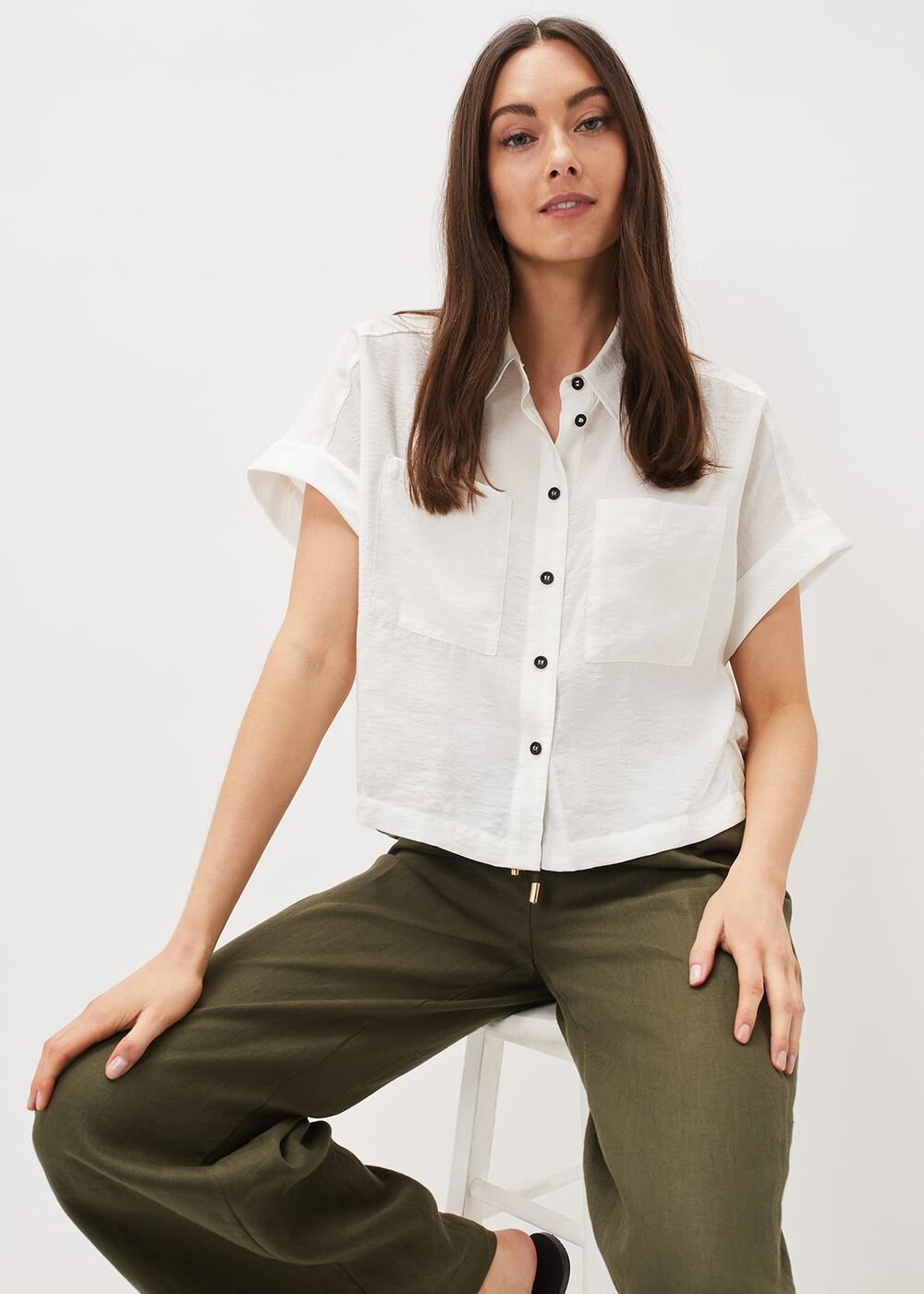 Mia Short Sleeve Shirt - White