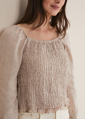 Esty Linen Blouse - Stone