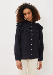 Imogen Linen Blouse - Navy