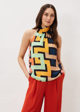 Milano Sleeveless Print Blouse - Dark Multi