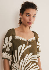 Hesta Linen Top - Olive