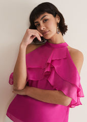Heather Ruffle Top - Fuschia