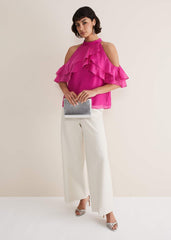Heather Ruffle Top - Fuschia