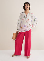 Marianne Floral Blouse - Ivory/Multi