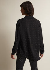 Elowen Embellished Longline Shirt - Black