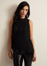 Nina Pleat Blouse - Black