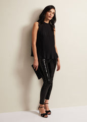 Nina Pleat Blouse - Black