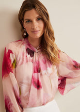 Poppy Silk Blouse - Pale Pink