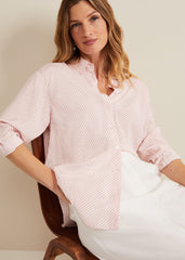 Bernice Stripe Shirt - White/Pink