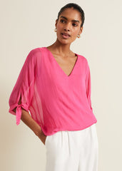 Madison Pink Silk Blouse - Pink