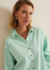 Green Striped Shirt - Green/Ivory