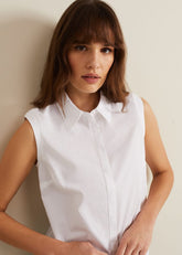 Aimee Sleeveless Shirt - White