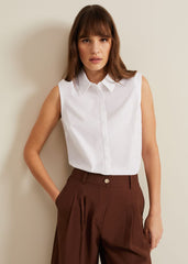 Aimee Sleeveless Shirt - White