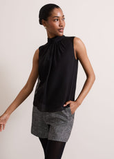 Nella High Neck Top - Black