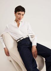 Emmelina White Broderie Shirt - White