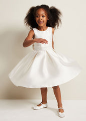 Melody Satin Fit And Flare Dress - White