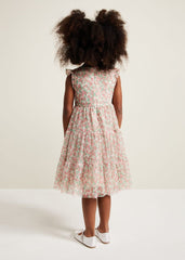 Asha Mesh Floral Smock Dress - Multi-Coloured