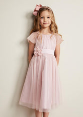 Jasmine Tulle Fit And Flare Dress - Antique Rose