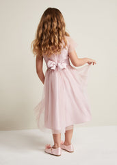 Jasmine Tulle Fit And Flare Dress - Antique Rose